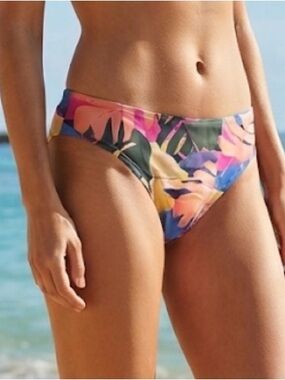 Palisades Beach Club Tropical Floral Mid-Rise Bikini Bottoms XL NWT